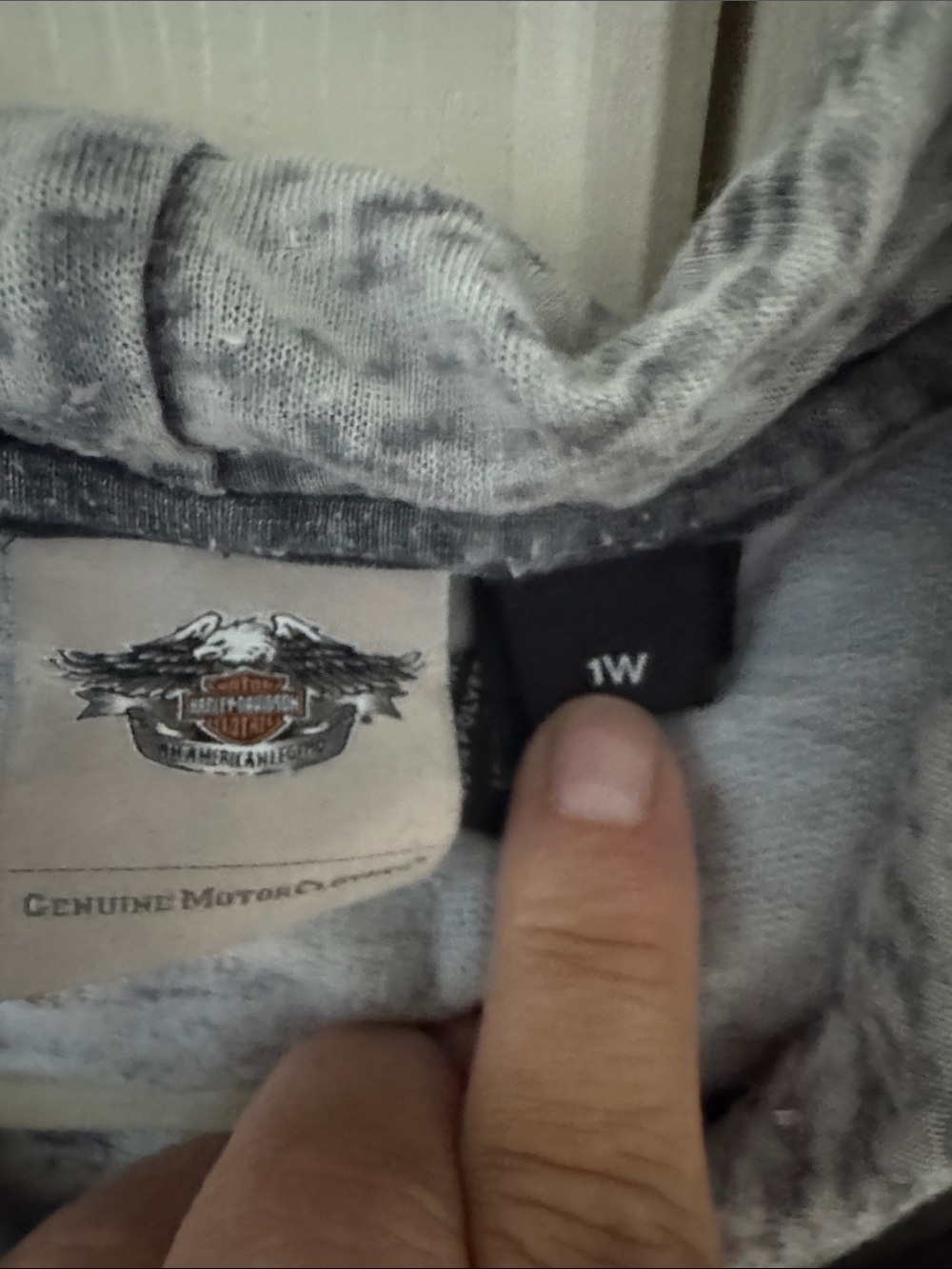 Harley-Davidson Light Gray Distressed Zip-Up Hoodie - Picture 2 of 3